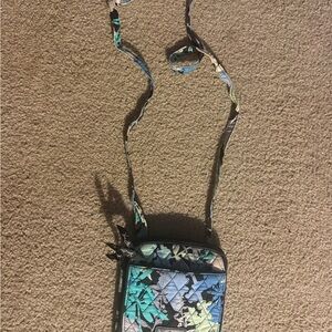 Vera Bradley Floral Crossbody Bag - Blue and Black